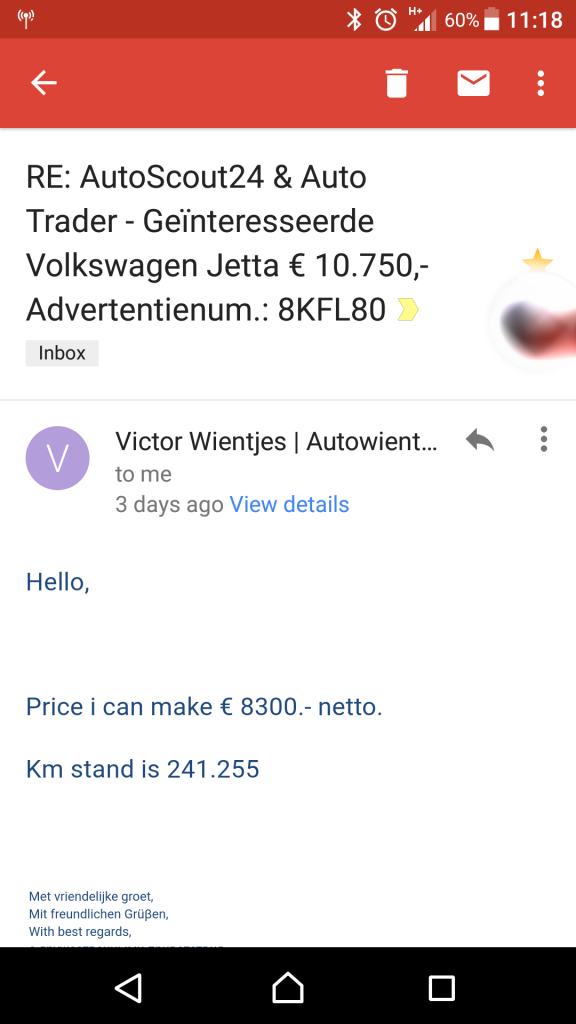 По пути из Голландии в Молдову пробег VW Jetta уменьшился на 100 000 км