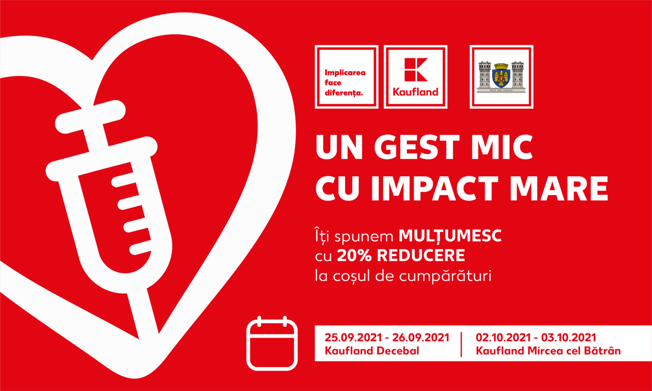 Kaufland Moldova: поощряет вас скидкой 20% на корзину покупок после иммунизации: