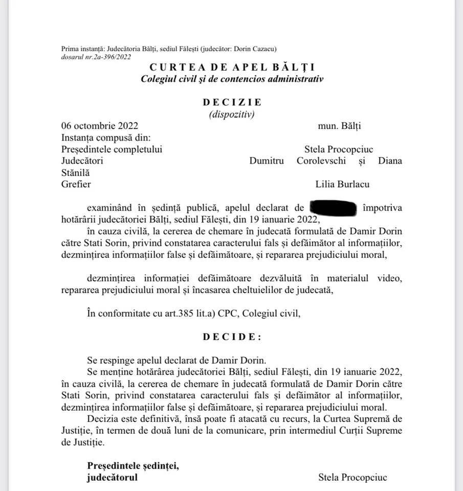 Дорин Дамир проиграл в суде Стати, которого обвинял в клевете