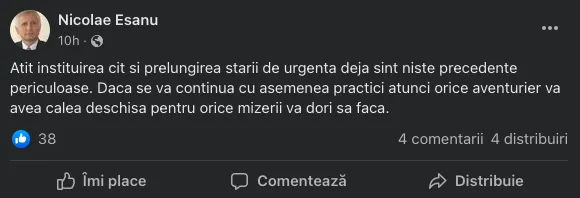Jurist, despre prelungirea stării de urgență: Sunt niște precedente periculoase