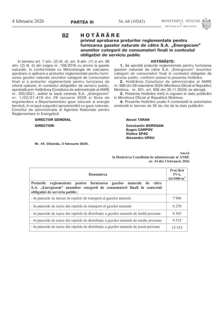 Noile tarife la gaze au intrat în vigoare: Consumatorii vor plăti 14,42 lei/m³