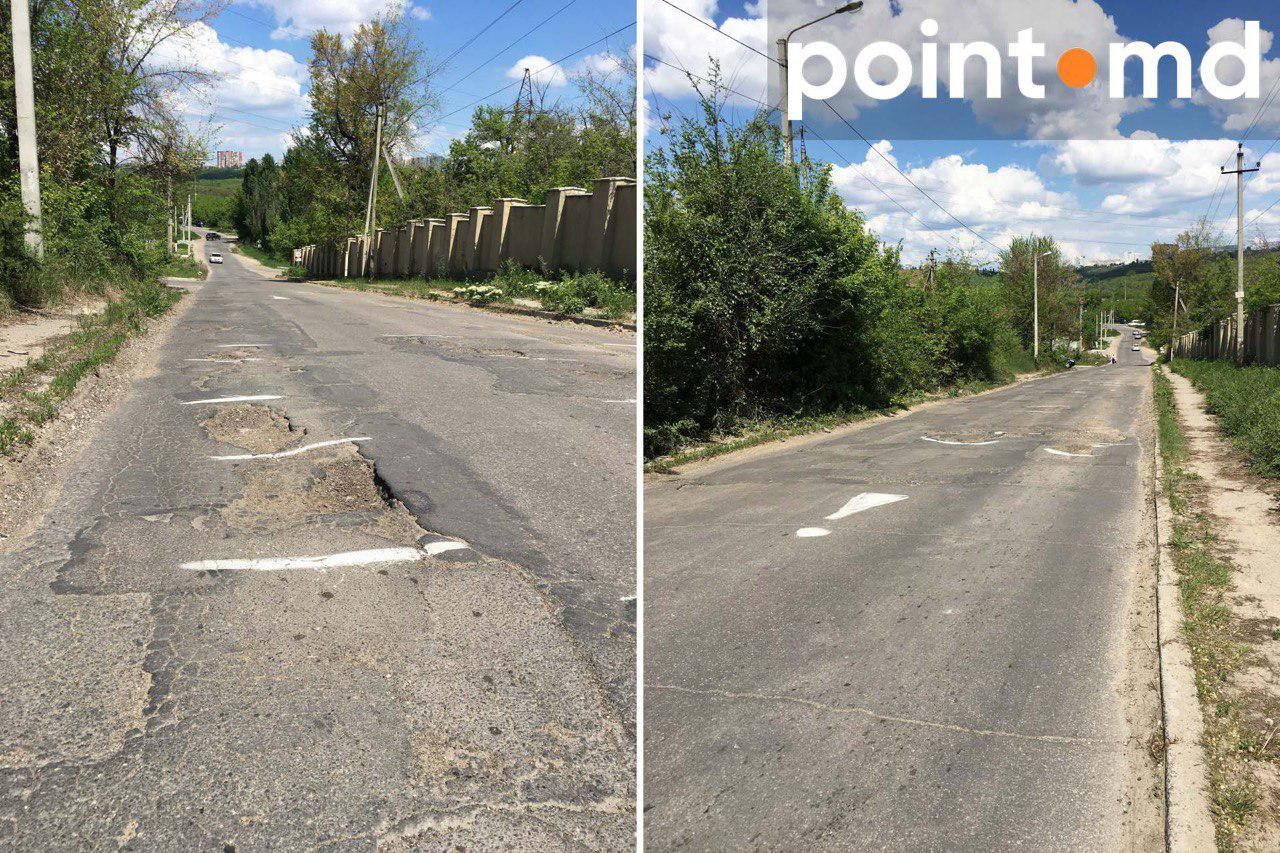 Жители столичной улицы краской обводят ямы на дороге