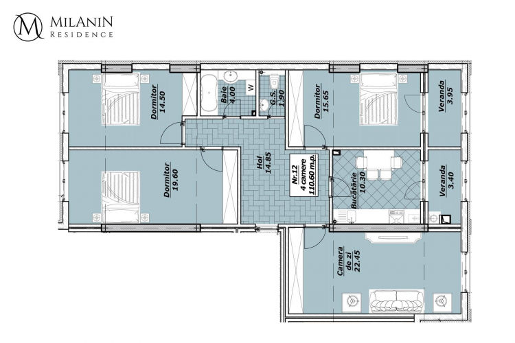 Milanin Residence: Последняя квартира площадью 110 м2 в новострое Александру чел Бун