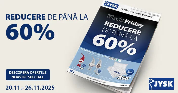 Black Friday la Jysk: O săptămână de reduceri impresionante de până la 60%