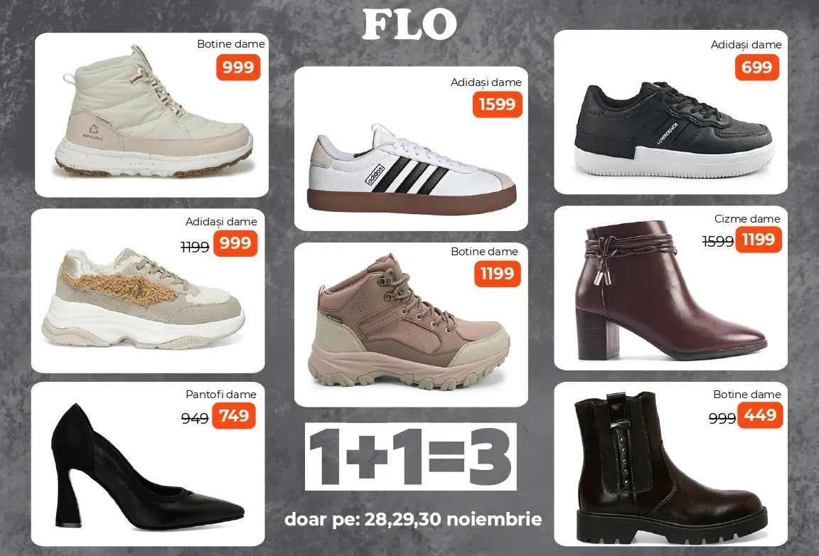 Super oferta Flo: 1+1=3 la tot sortimentul, între 28 și 30 noiembrie