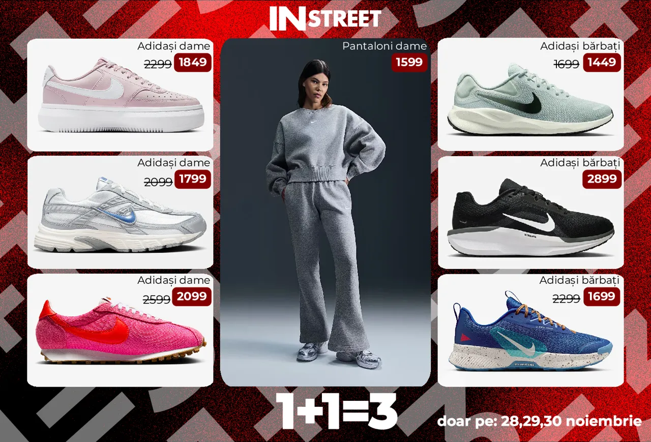 Promoție la InStreet: 1+1=3 la tot sortimentul, doar pe 28, 29 și 30 noiembrie