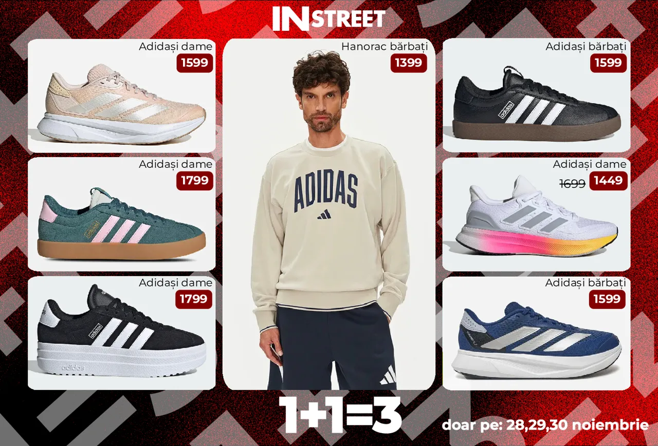 Promoție la InStreet: 1+1=3 la tot sortimentul, doar pe 28, 29 și 30 noiembrie