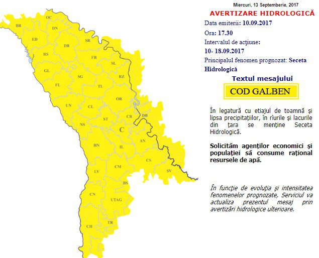 Codul Galben de secetă hidrologică, prelungit. Pericol de incendii