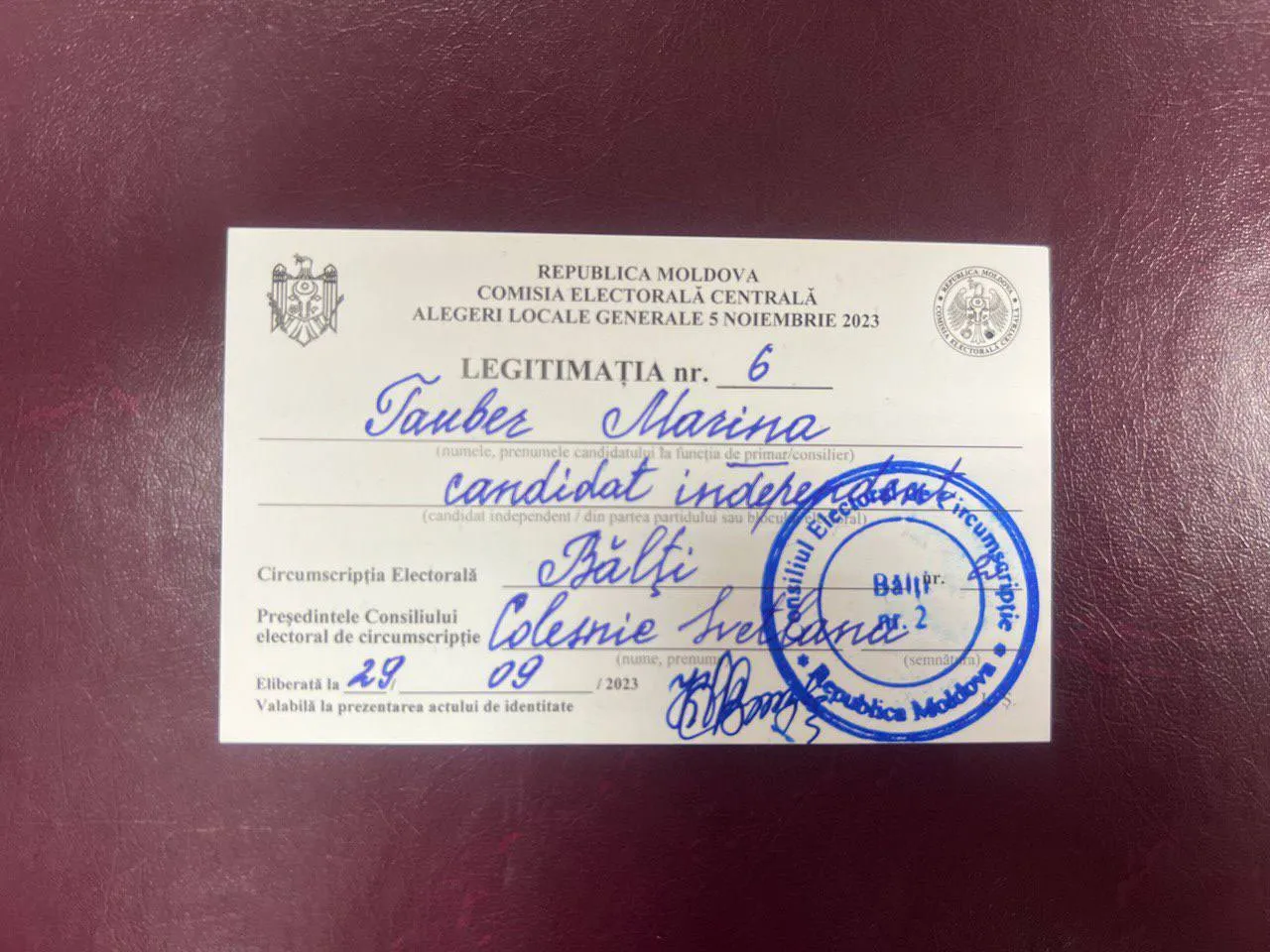 Марину Таубер зарегистрировали кандидатом на выборах примара Бельц