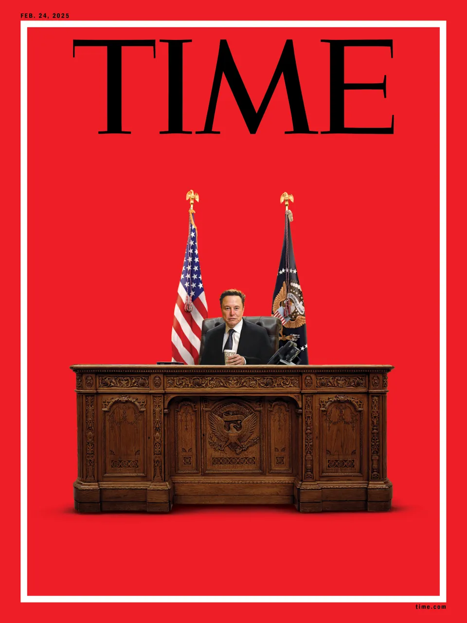 Revista Time l-a postat pe copertă pe Elon Musk în fotoliul prezidențial