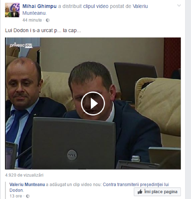Mihai Ghimpu: „Lui Dodon i s-a urcat p... la cap...”