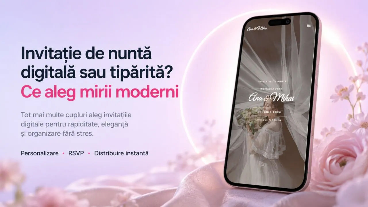 Weddo: Invitație de nuntă digitală sau tipărită - ce aleg mirii moderni
