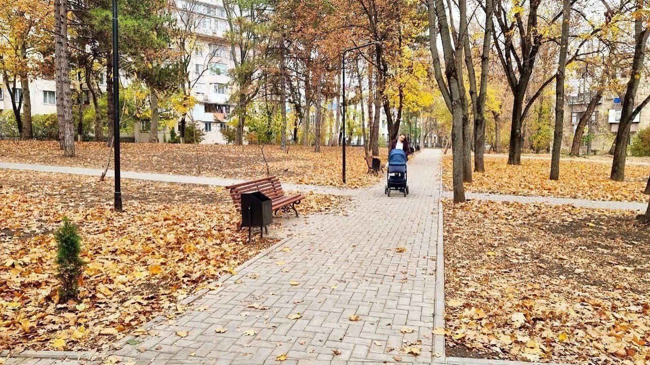В сквере на Рышкановке продолжаются восстановительные работы