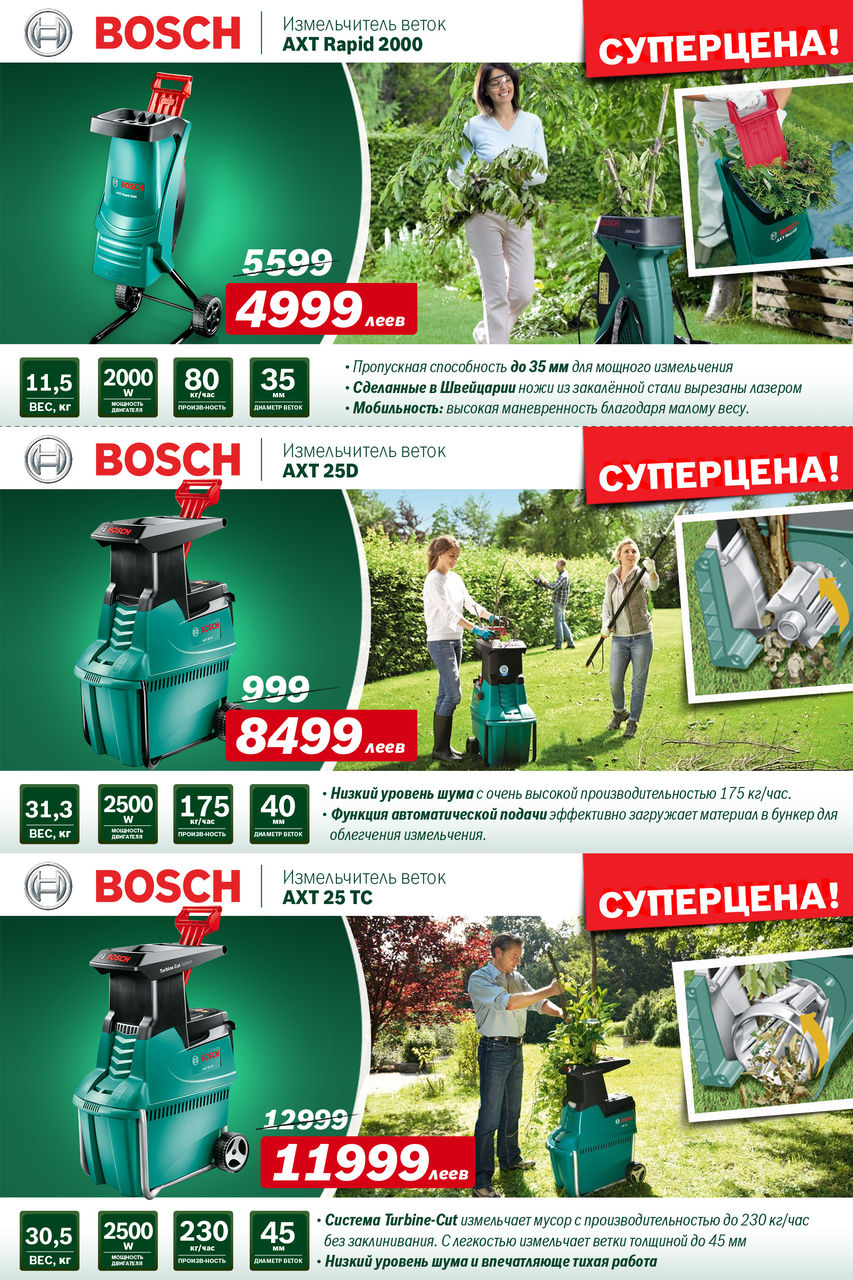 Bosch: Цепные пилы и садовая техника - подготовка дачи к зиме