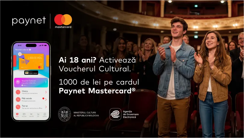 Voucherul cultural poate fi utilizat acum prin Paynet Mastercard