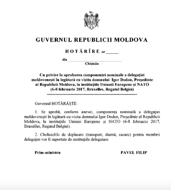 Cine îl va însoți pe Dodon la Bruxelles