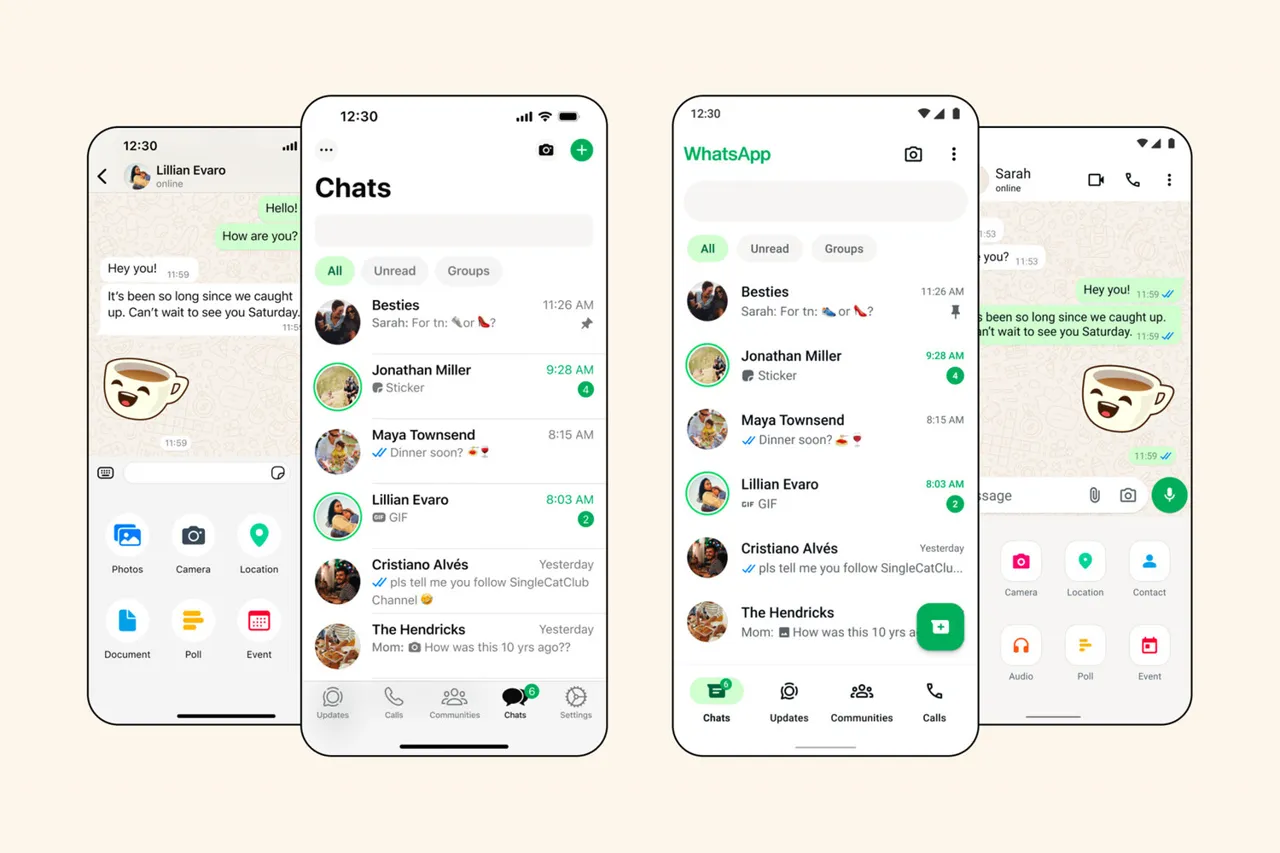 В WhatsApp полностью изменили дизайн