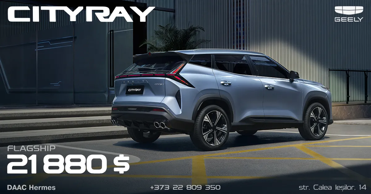 Geely Cityray — tehnologie care reflectă stilul tău de viață la preț special de 21 880 de dolari