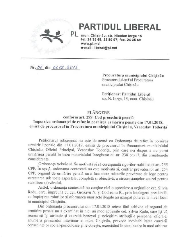 Мунтяну опротестовал решение прокуроров не возбуждать дела на имя Раду