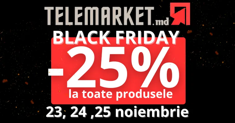 Telemarket.md Скидки -25% на весь ассортимент товаров в Black Friday