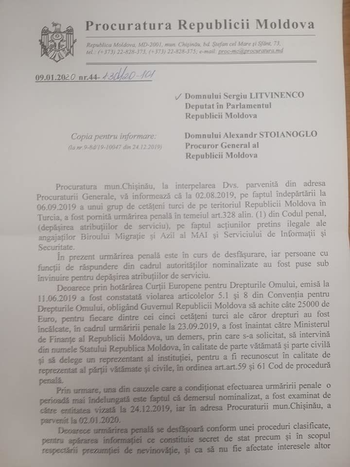 Литвиненко: Прокуратура не дает подробной информации о ходе дела турецких учителей