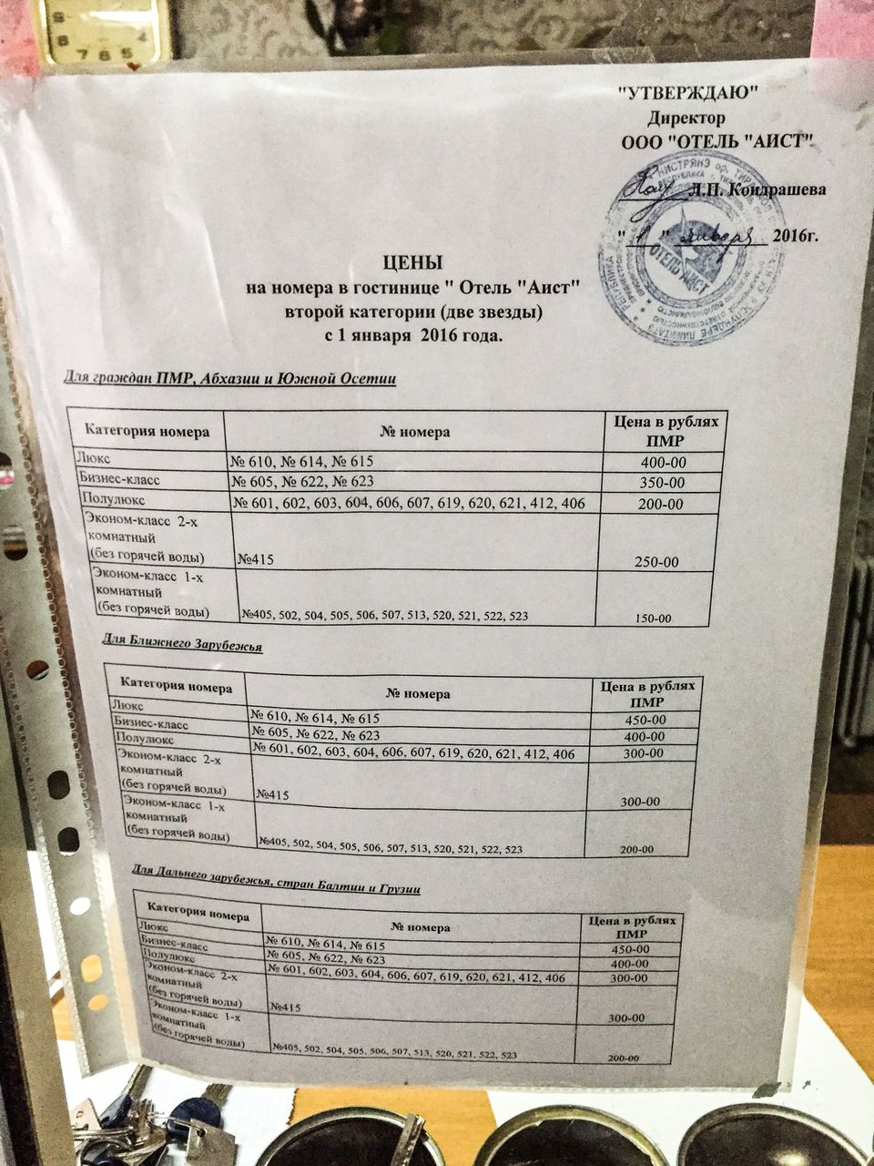 В отелях Приднестровья существуют льготы для туристов из Абхазии и Северной Осетии