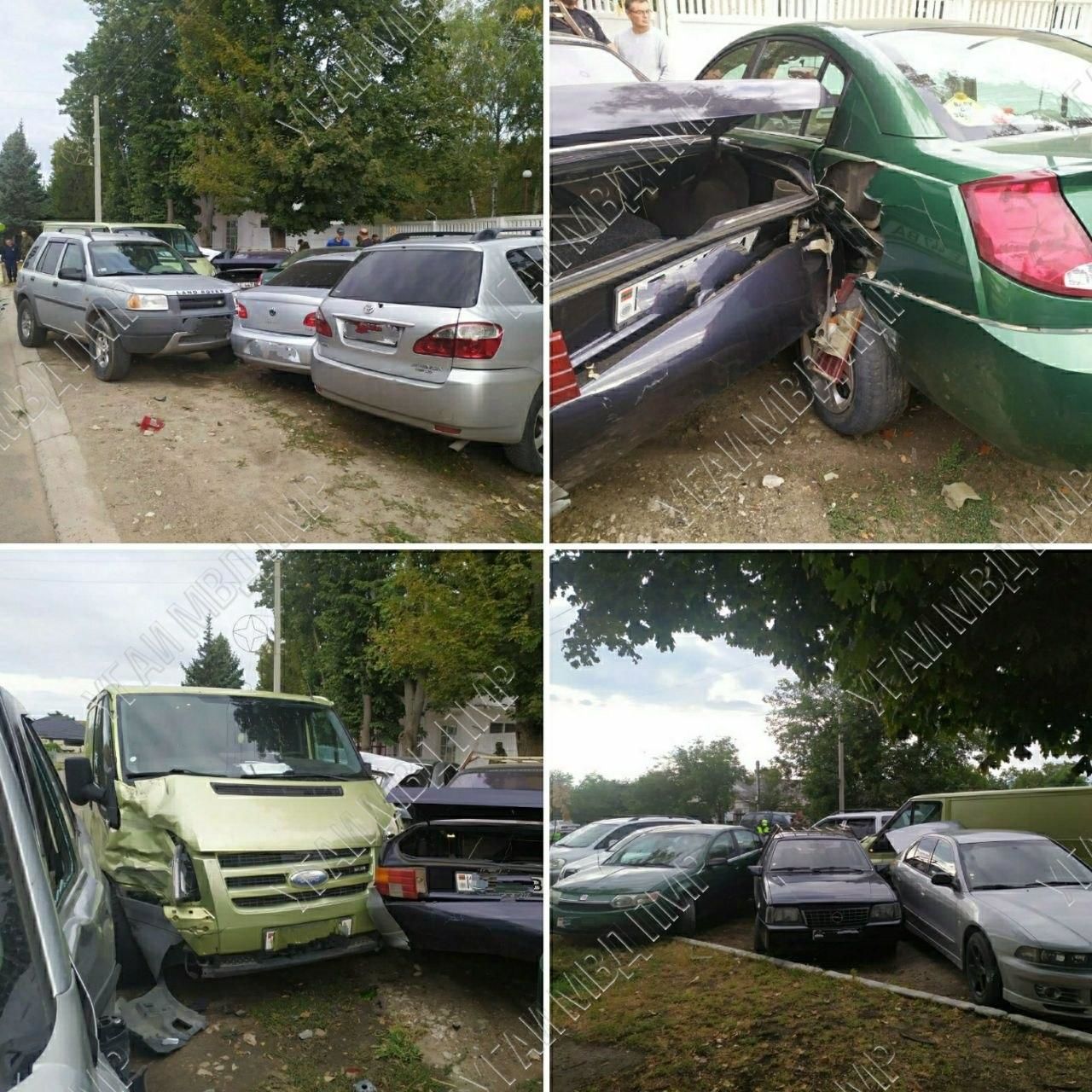 В Дубоссарах внедорожник протаранил семь машин, припаркованных на стоянке