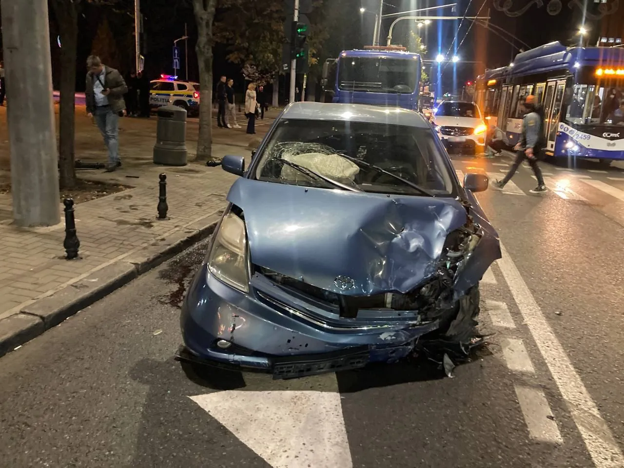ДТП в центре Кишинева: столкнулись два автомобиля