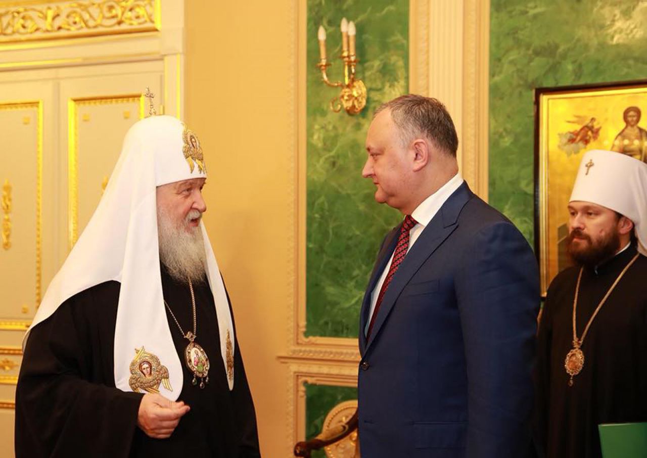 Dodon a avut o întrevedere în Rusia cu Patriarhul Kiril. Subiectul discutat