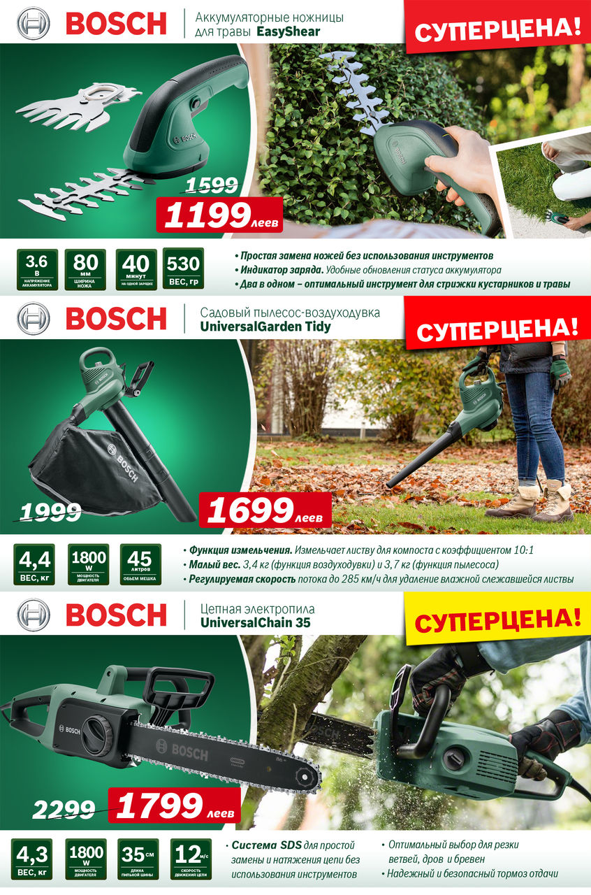 Bosch: Black Friday – суперцены на электроинструменты и садовую технику