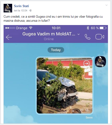 Mașina de serviciu a șefului MoldATSA ar fi fost implicată într-un accident rutier