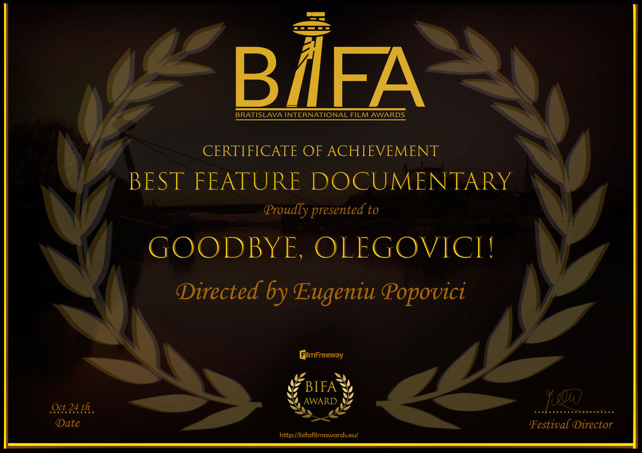 Документальный фильм молдавского режиссера получил награду на Bratislava International Film Awards