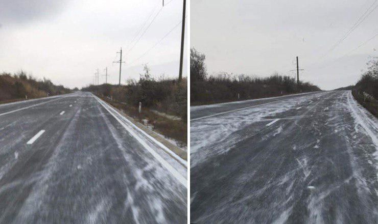 В Каушанском районе снег припорошил дороги