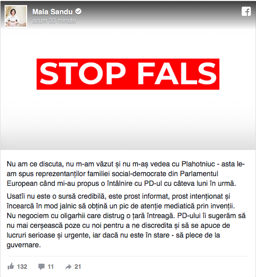 Maia Sandu, replică pentru Renato Usatîi: Este prost informat