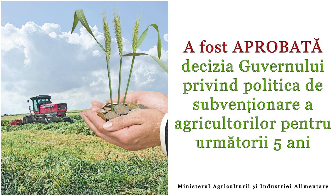Guvernul a aprobat politica de subvenționare a agricultorilor pentru următorii 5 ani