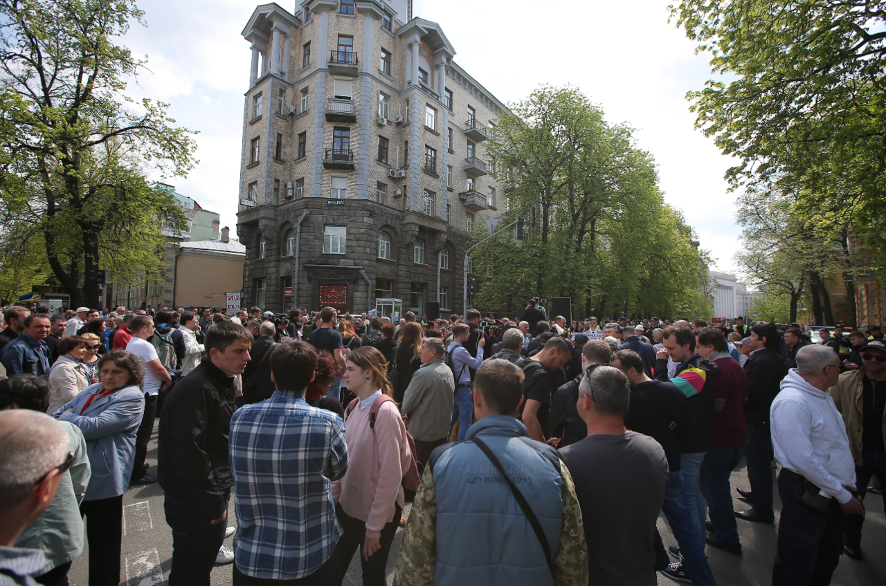 Соратники Саакашвили на митинге в Киеве потребовали импичмента Порошенко