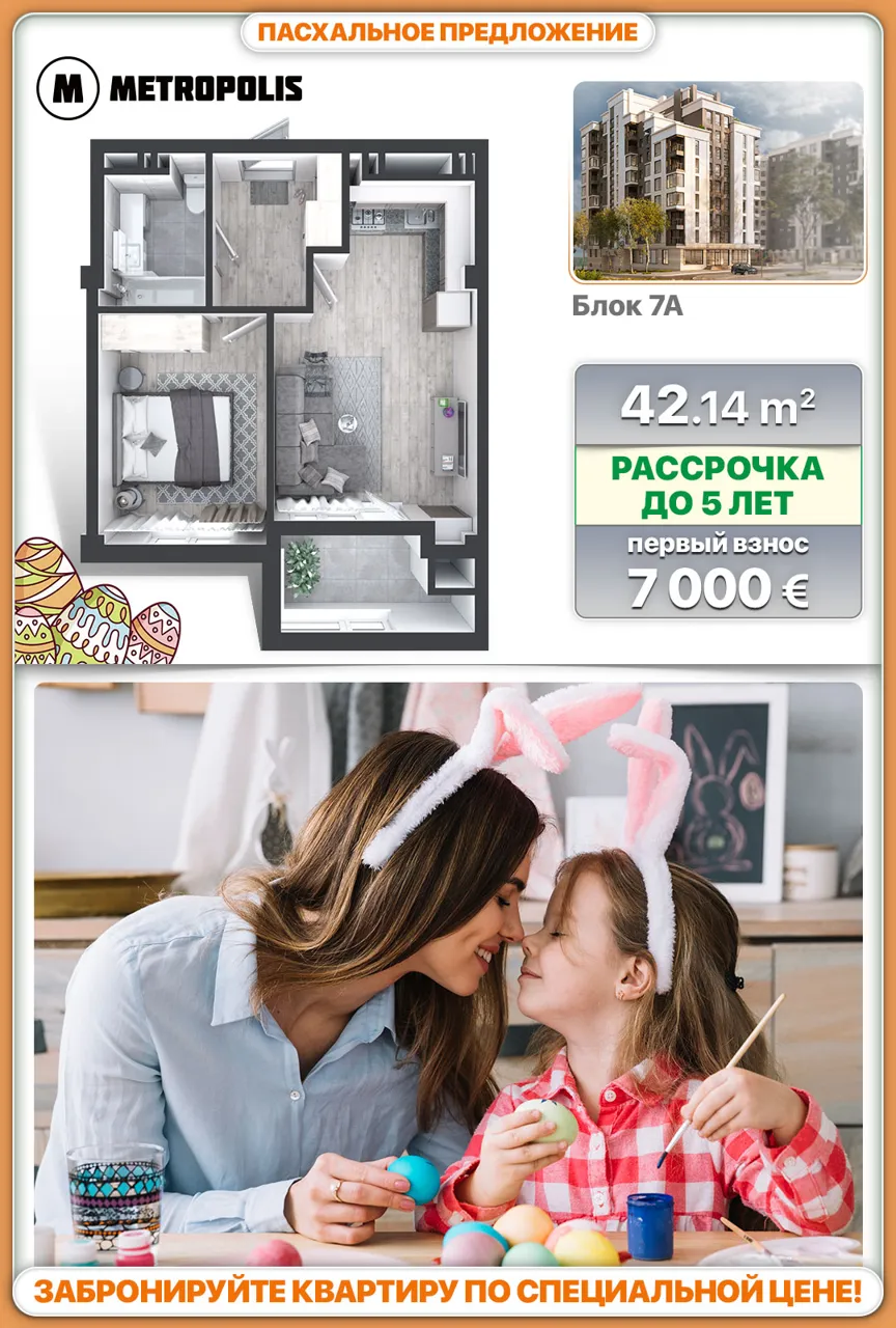 Metropolis: Квартиры по цене 1250 €/м2 и рассрочка до 5 лет