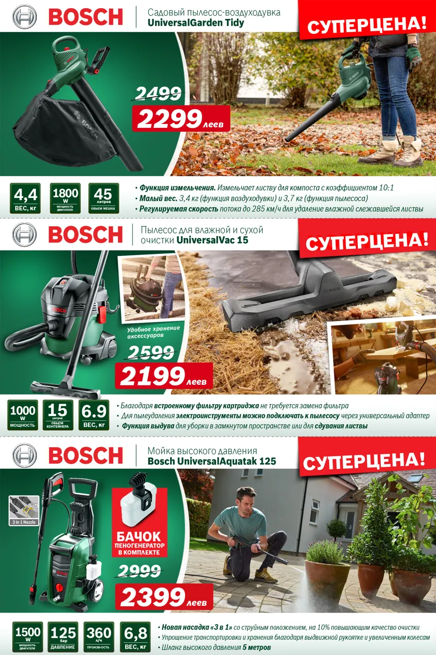 Садовая техника Bosch - весенняя уборка на даче