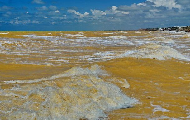 В Крыму Черное море стало желтым