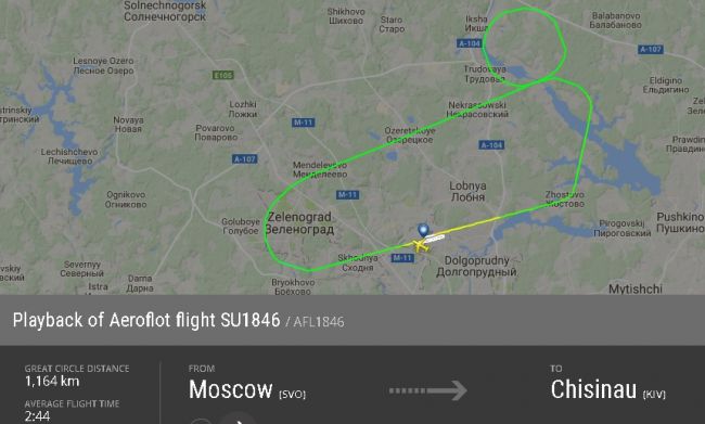 Moscova-Chișinău: Un avion cu pasageri a făcut cale întoarsă. Cauza