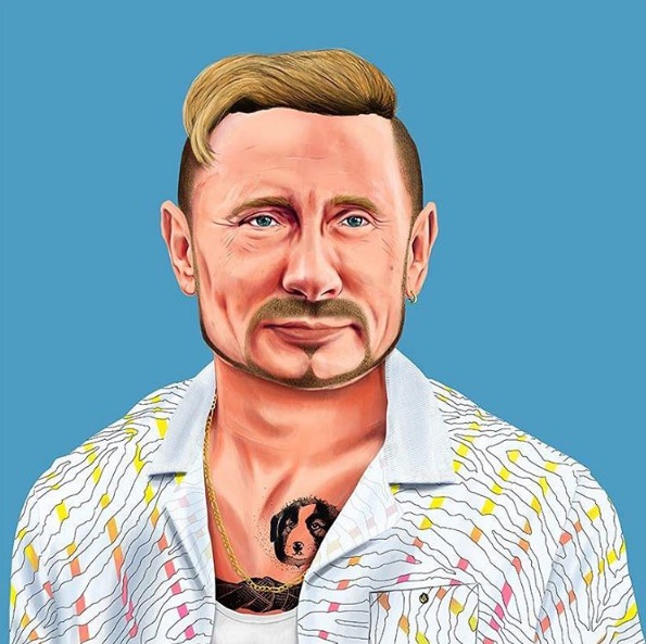 Израильский художник нарисовал Путина-хипстера