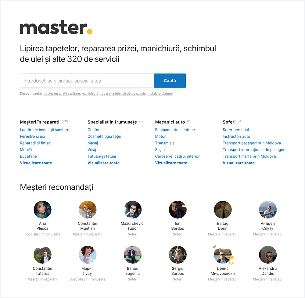 Un nou serviciu pentru căutarea meșterilor – 999 Master
