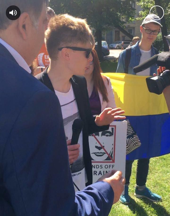 Саакашвили прибыл в Литву и принял участие в митинге у посольства России
