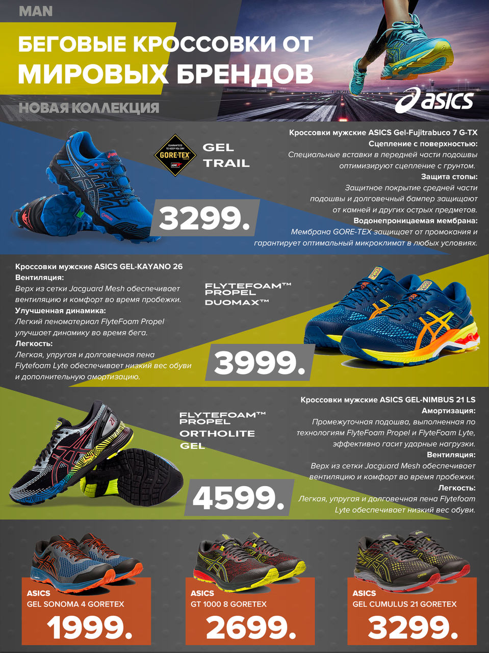 Sportlandia: лучшие беговые кроссовки от мировых брендов Asics, Salomon, La Sportiva