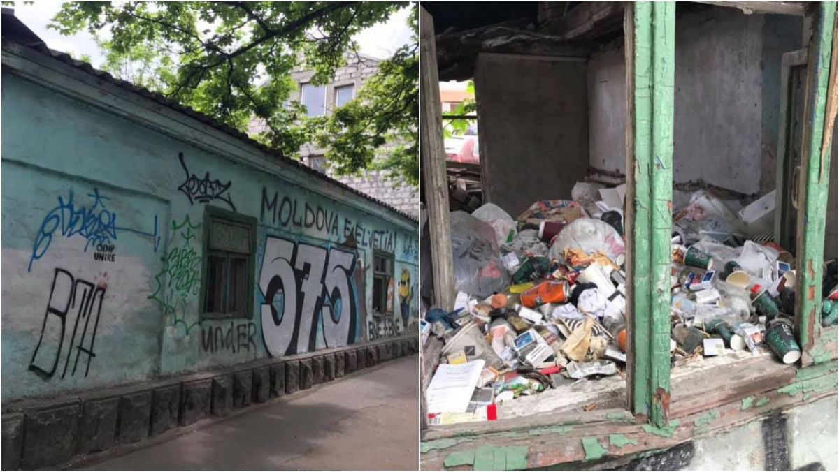 Здание в историческом центре Кишинева превратилось в мусорную свалку