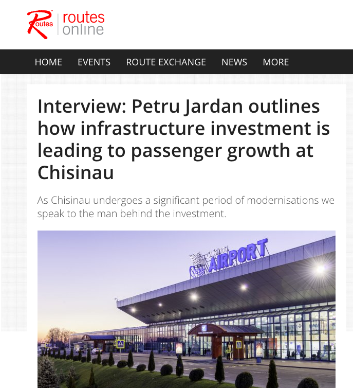 Routesonline a remarcat schimbările majore și dezvoltarea Aeroportului Chișinău