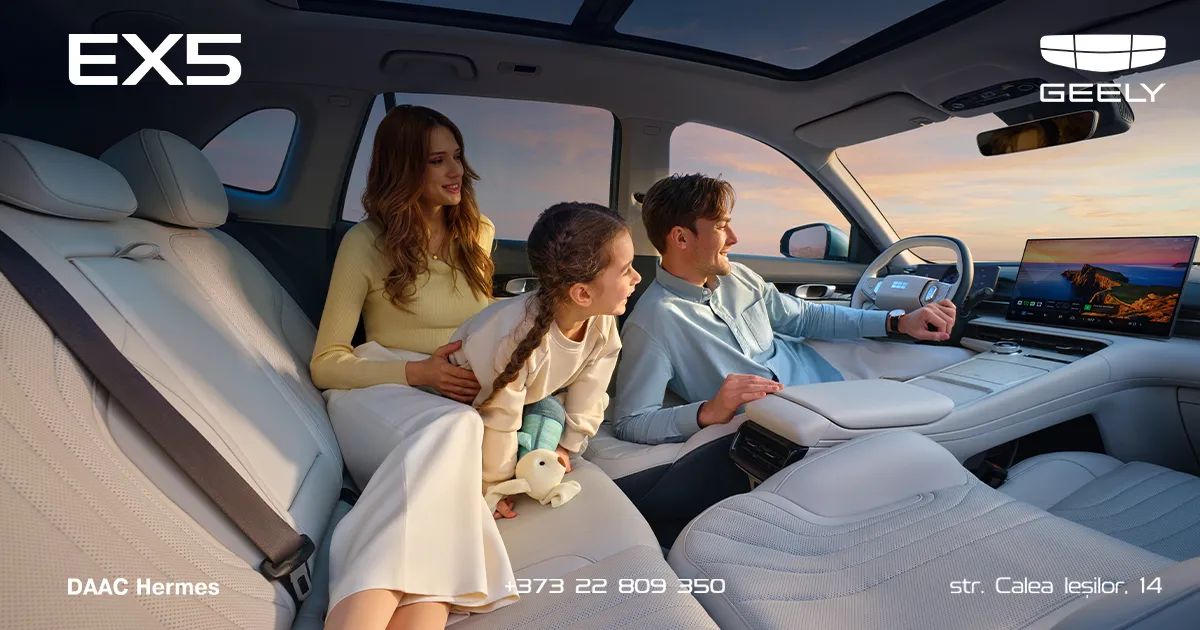 Geely a intrat în top 3 al vânzărilor din Moldova în luna octombrie — depășită doar de Škoda și Toyota