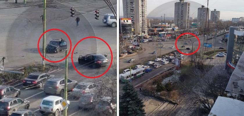 В результате аварии на Ботанике две машины получили серьезные повреждения