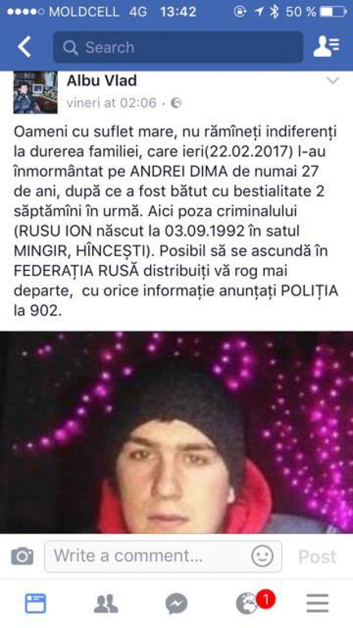 Suspectul în cazul omorului de la Mingir, dat în urmărire internațională