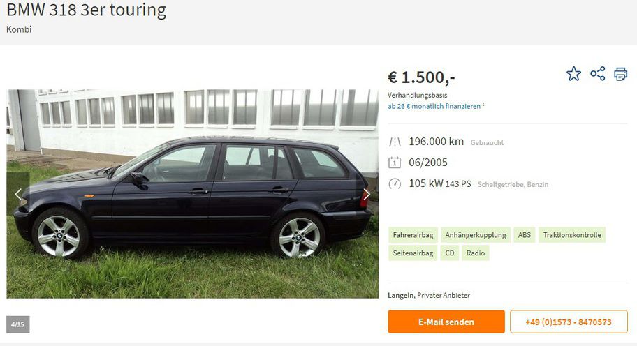 Ce maşini second-hand poţi să-ţi iei din Germania cu 1500 de euro